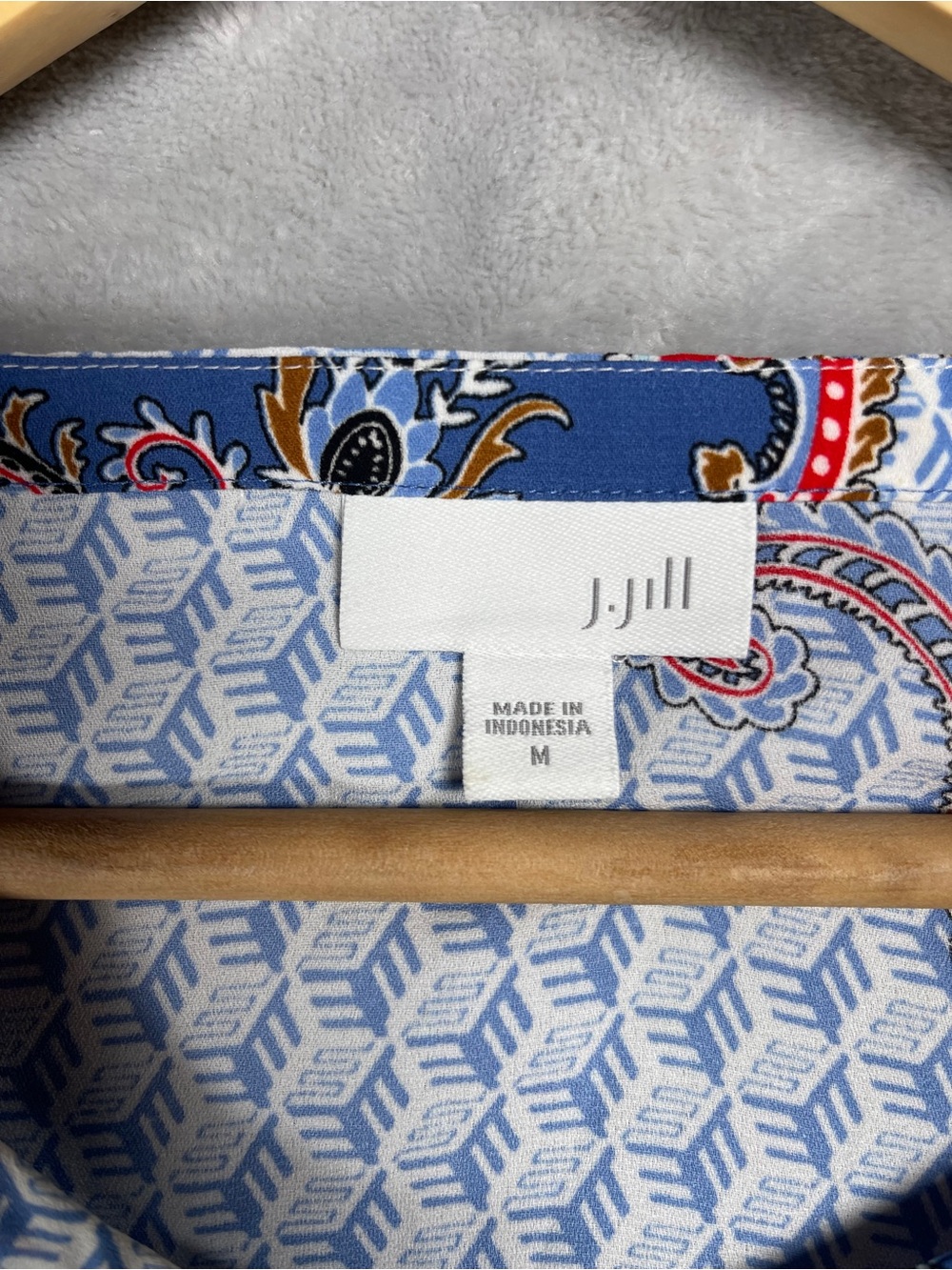 J. Jill Blue Paisley Print Sleeveless Tank - Picture 2 of 5